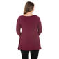 Plus Size 24/7 Comfort Apparel Ruched Sleeve Swing Tunic Top - image 2