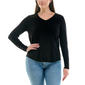Womens Zac & Rachel Long Sleeve Solid V Neck With Button Slv - image 1