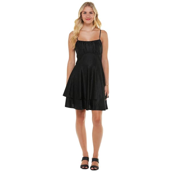 Juniors Emerald Sundae Glitter Emma Double Tier Skater Dress - image 