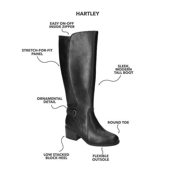 Womens Easy Street Hartley Knee High Boots - Wide Calf