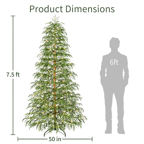Puleo International 7.5ft. Pre-Lit LED Norfolk Fir Christmas Tree