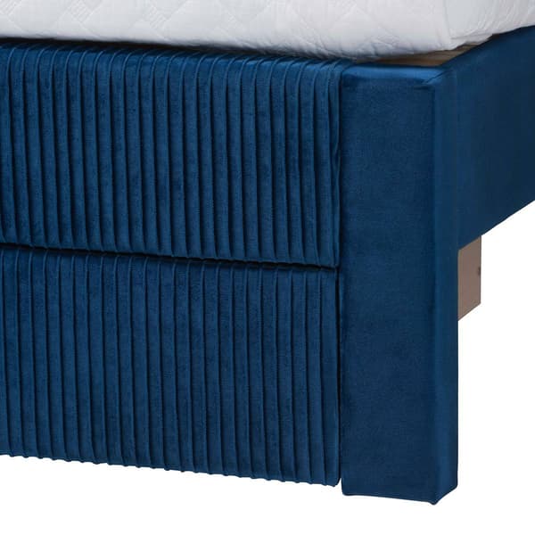 Baxton Studio Elora Modern Pleated Velvet Storage Queen Bedframe
