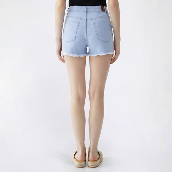 Juniors Gogo Jeans High Rise Side Embroidered Shorts- Light Wash
