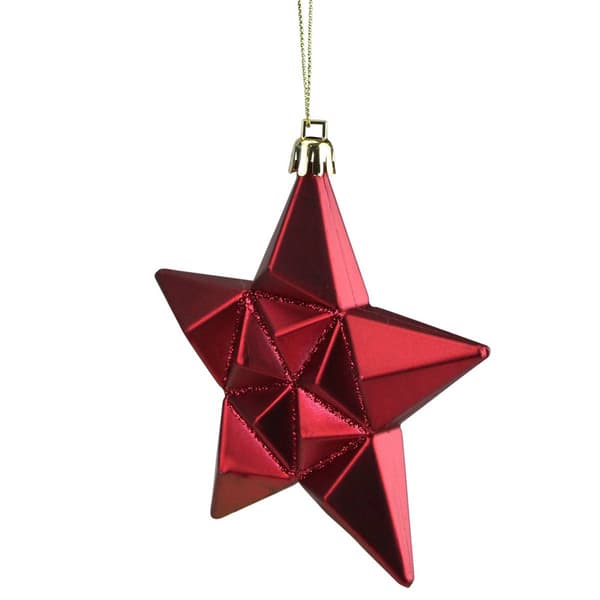 DAK 12ct. Red Star Glittered Shatterproof Christmas Ornaments