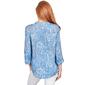 Womens Ruby Rd. Ruby Rd. Blue Horizon Floral Casual Button Down - image 2