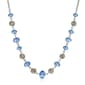 1928 Silver Tone Blue & Silver Beaded Necklace - image 1