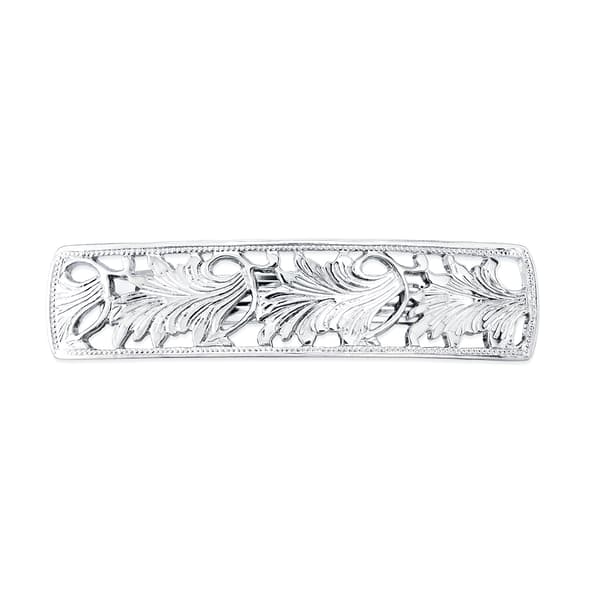 Womens 1928 Silver Tone Rectangle Bar Barette - image 