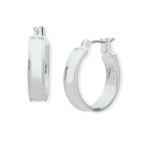 Nine West Silver-Tone Small Huggie Hoop Earrings