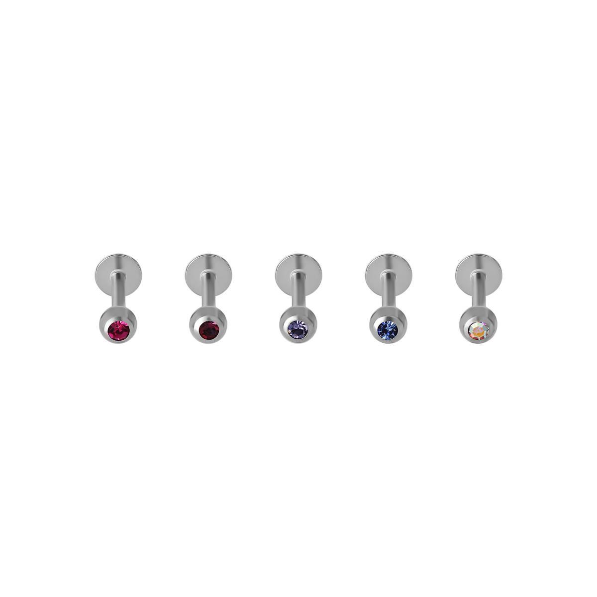 18 Gauge Stainless Steel 5pc. Body Jewelry Set