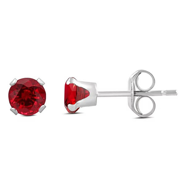 10kt. 4mm Crystal Ruby Stud Earrings - image 
