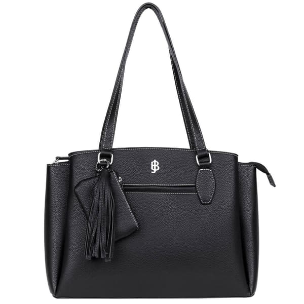 Julia Buxton Pebble Vegan Leather Triple Compartment Satchel - image 