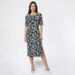 Petite Connected Apparel Elbow Sleeve Leaf Side Slit Sheath Dress - image 1