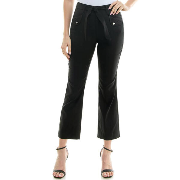 Womens Nicole Miller Nikki Stretch Tie Belt Pants - image 