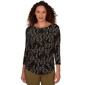 Petites Emaline Key Items Printed 3/4 Sleeve Scoop Neck Top With - image 1