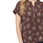 Petite NY Collection Short Sleeve 1/4 Button Floral Blouse - image 4