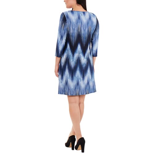 Womens NY Collection Chevron Keyhole Shift Dress