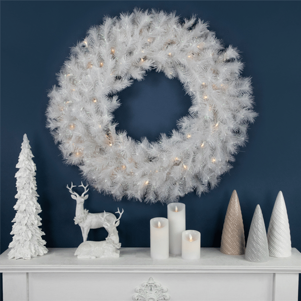 Northlight 36in. LED White Alaskan Pine Christmas Wreath