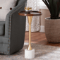 Baxton Studio Janaki Tray Top Drink Table with Marble Base - image 5
