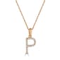 Diamond Classics(tm) 14kt. Rose Gold Initial P Letter Necklace - image 1
