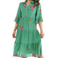 Womens Figueroa & Flower Elbow Sleeve Embroidered Tier Dress - image 3
