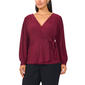 Plus Size MSK Long Sleeve Sparkle Tie Side Top - image 1