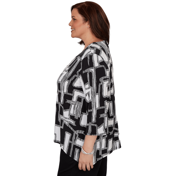 Plus Size Alfred Dunner Classics Geometric Abstract Blouse