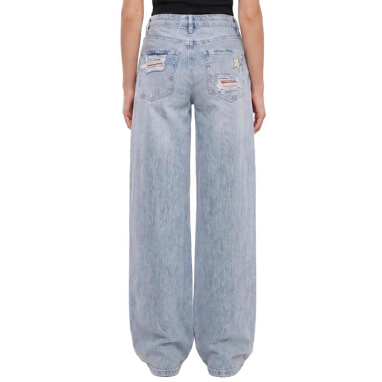 Juniors YMI® Joey Low Rise Star Patch Wide Leg Jeans