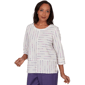 Petite Alfred Dunner Grand Bazaar Rainbow Stripe Blouse - image 3
