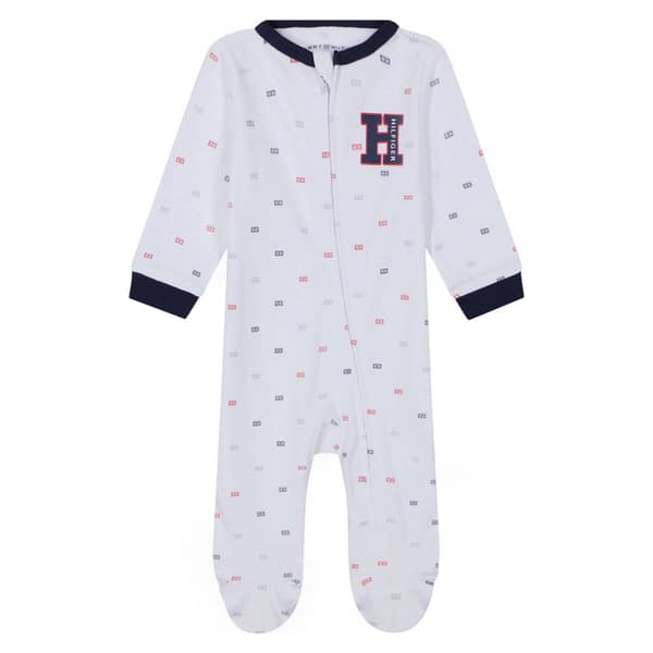 Baby Unisex &#40;NB-9M&#41; Tommy Hilfiger Emblem Footed Pajamas