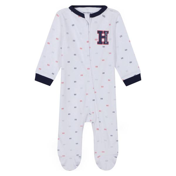 Baby Unisex &#40;NB-9M&#41; Tommy Hilfiger Emblem Footed Pajamas - image 