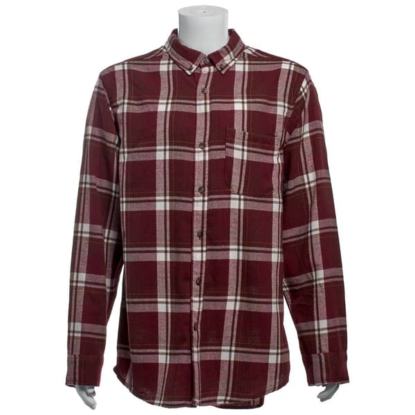 Mens Big & Tall Mountain Ridge Flannel Shirt - Red/Brown/White