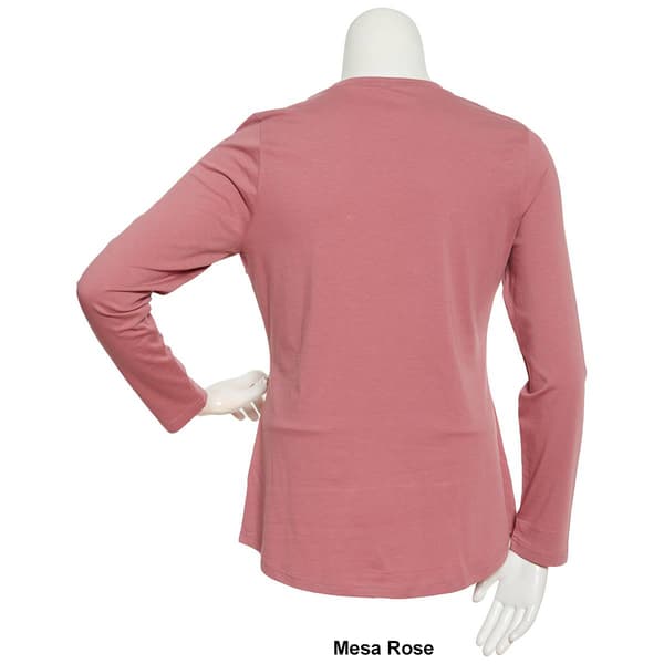 Juniors Plus Aveto Long Sleeve Crew Neck Tee