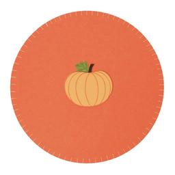Harvest 14in. Pumpkin Felt Round Placemat