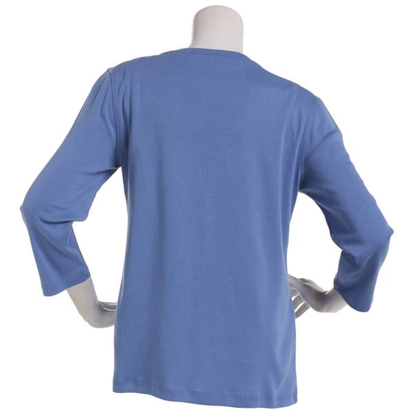 Womens Preswick & Moore&#174; 3/4 Sleeve Scoop Neck Solid Tee