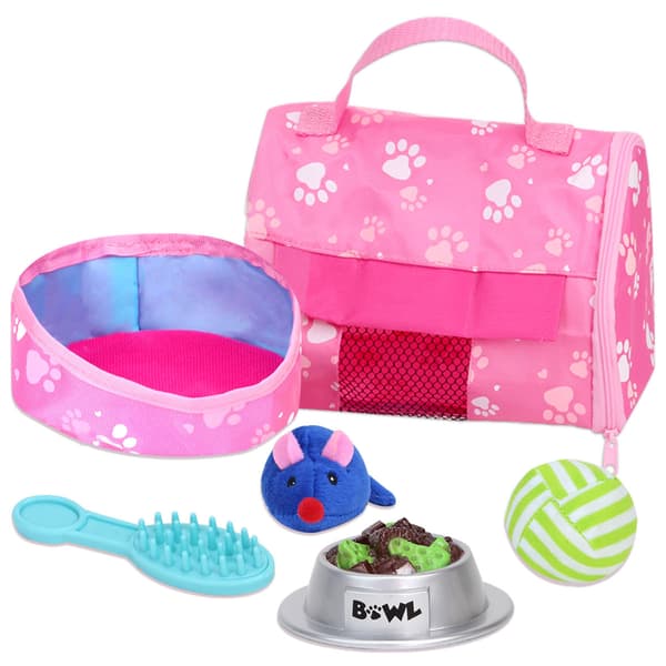 Sophia's® 10pc. White Kitten &amp; Carrier Set - Pink