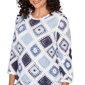 Womens Alfred Dunner Austin Long Sleeve Crochet Sweater - image 5