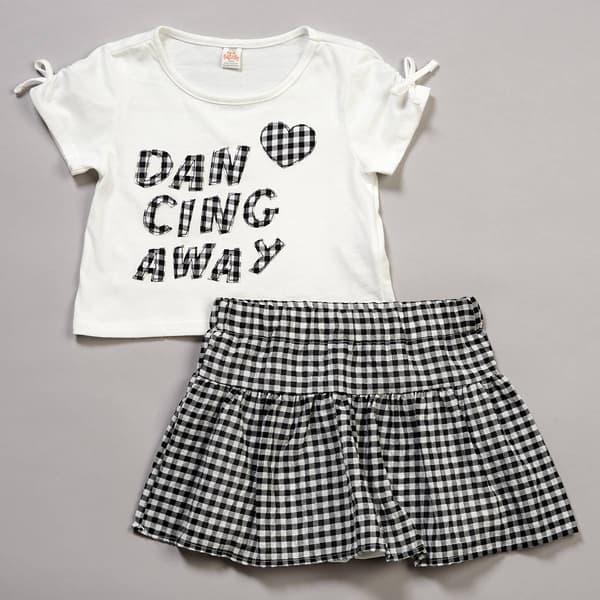 Girls (4-6x) Sweet Butterfly(R) Dancing Away Tee/Gingham Skirt Set
