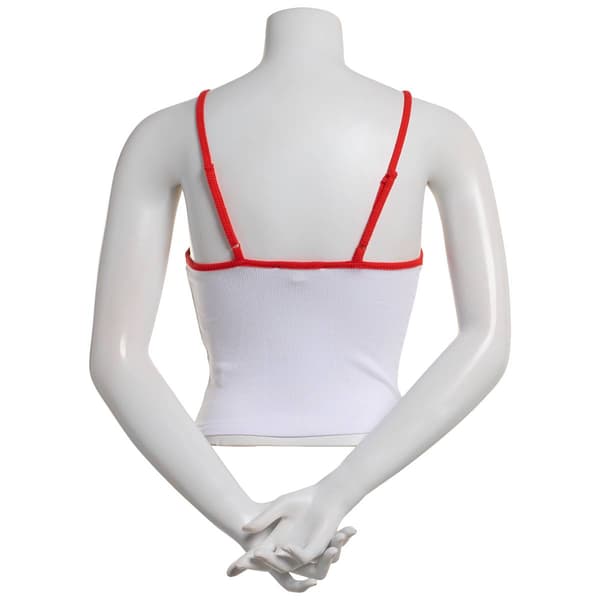 Juniors Derek Heart Ribbed Embroidered Cherry Tank Top