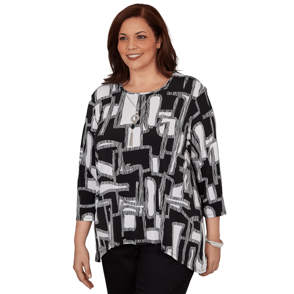 Plus Size Alfred Dunner Classics Geometric Abstract Blouse