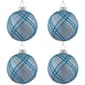 Northlight Seasonal 4pc. Silver Plaid Pattern Glass Ornament - image 1