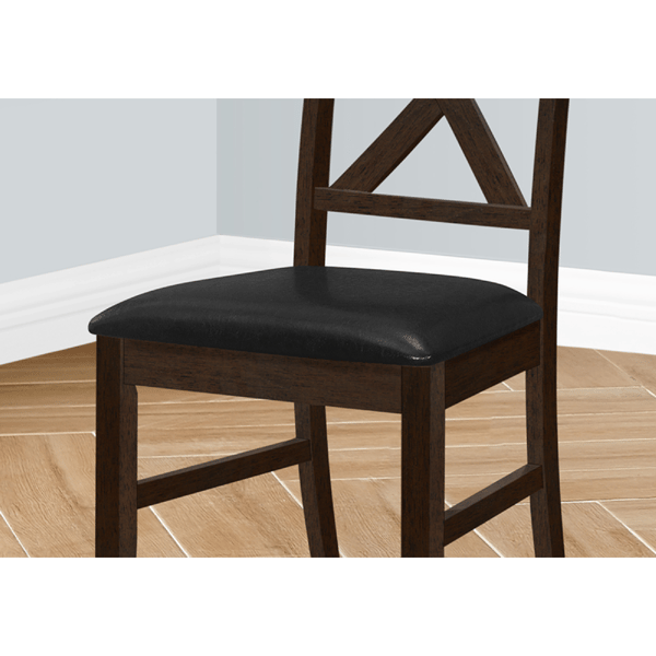 Monarch Specialties 37in. Brown Leather Dining Chair - Set Of 2