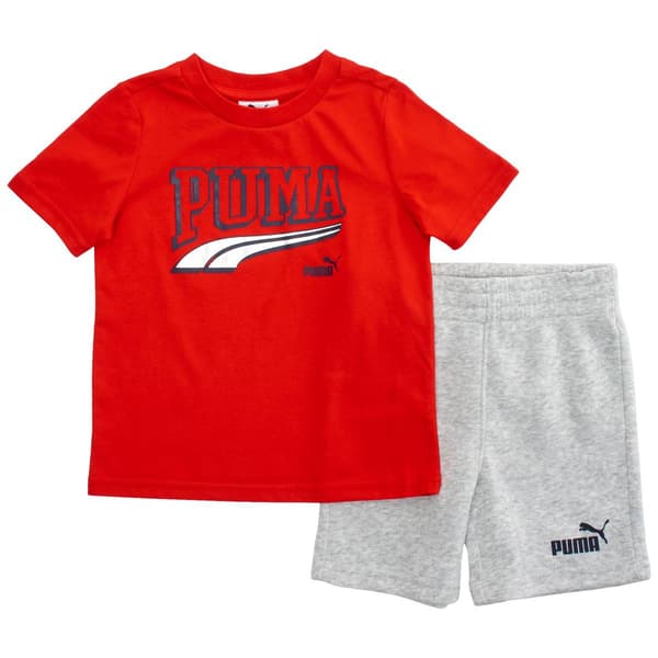 Toddler Boy Puma(R) Short Sleeve Jersey Tee & Marled Shorts Set - image 