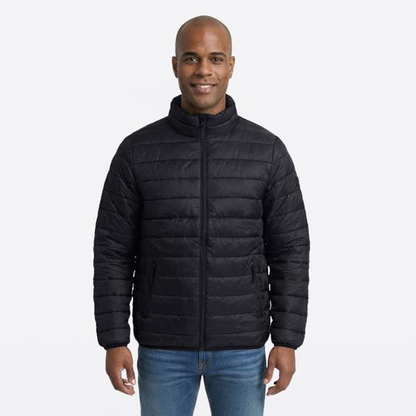 Mens Perry Ellis Packable Quilted Coat - image 
