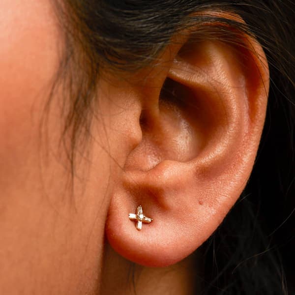 Haus of Brilliance 10kt. Gold 1/10ctw. Diamond X Stud Earrings