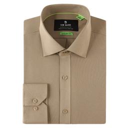 Mens Tom Baine Regular Fit Textured Dress Shirt - Caramel