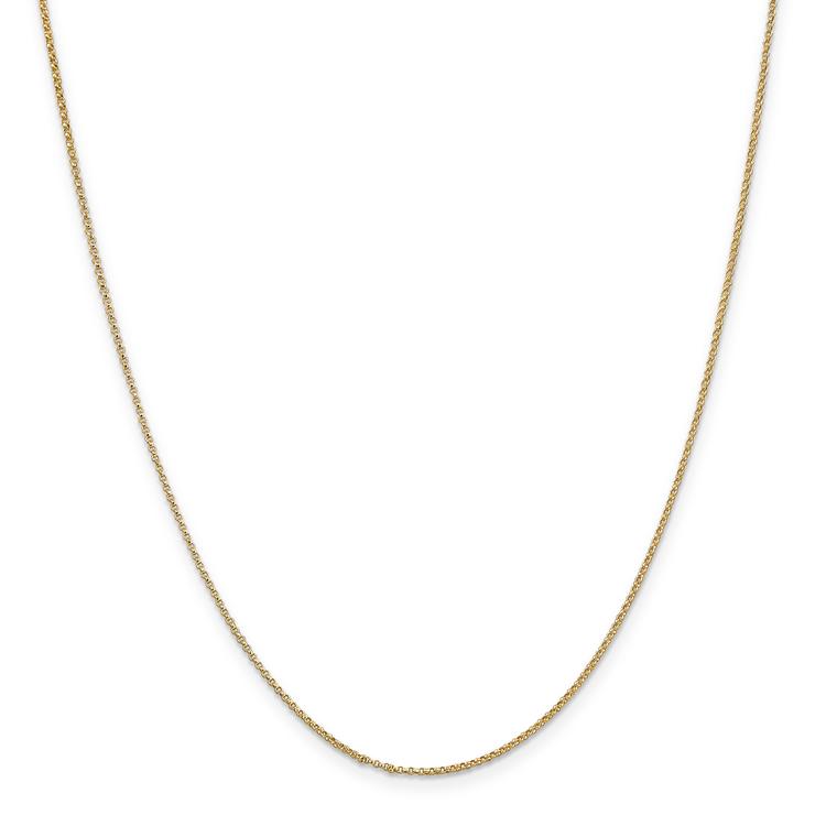Unisex Gold Classics(tm) 1.15mm. 14k Gold Solid Rolo Chain Necklace