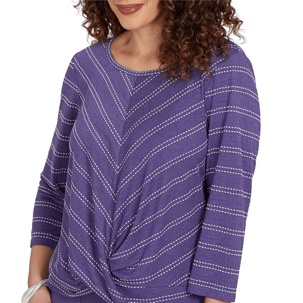 Womens Alfred Dunner Grand Bazaar Twisted Hem Chevron Blouse