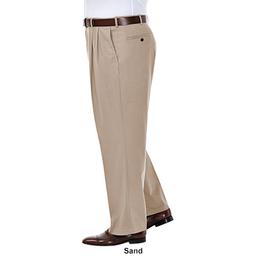 Haggar Men's Big & Tall No Iron Khaki Classic Fit Pleat Pant