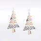 Mixed Metal Christmas Tree Earrings - image 1