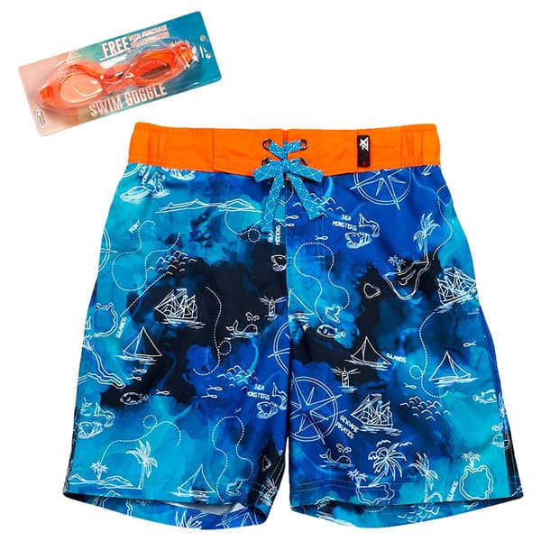 Boys (8-20) ZeroXposur Pirate Map Board Shorts - image 